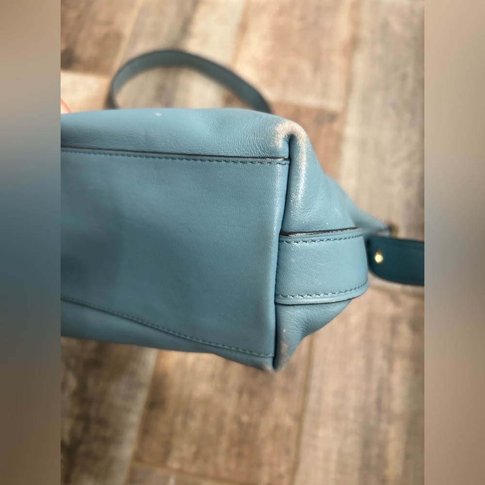 Coach Slate Blue Leather Crossbody Bag- See Pics - Picture 8 of 12